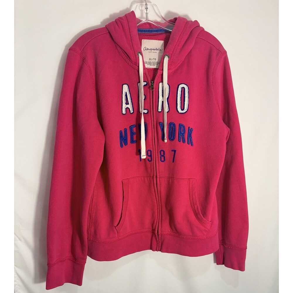 Aeropostale Women’s Pink Aero New York 1987 Hoodie Sweatshirt  Size XL